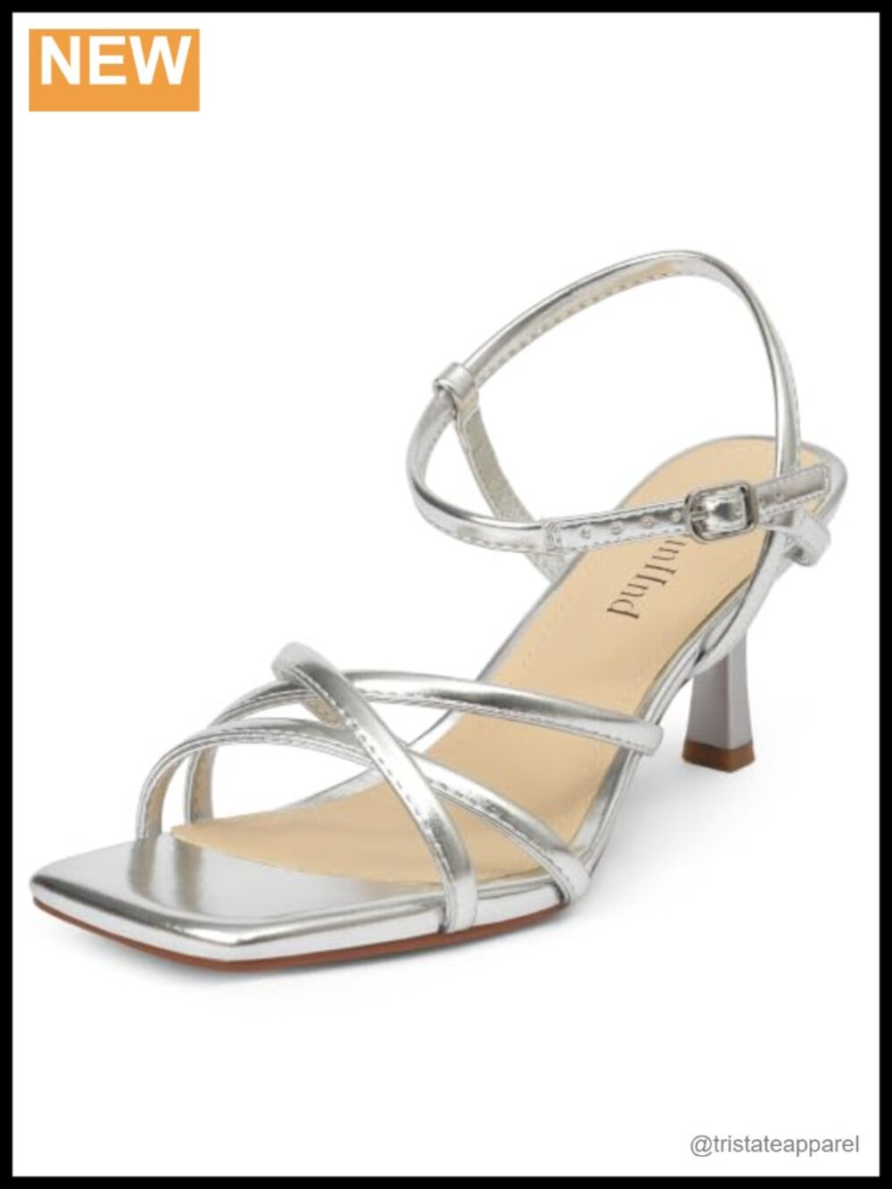 Strappy Square Open Toe Kitten Heel Sandals